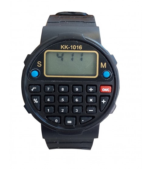 Kids Sports Watch with Calculator, Fashion Wrist Watch, Digital Watch, KK-1016, Black Color